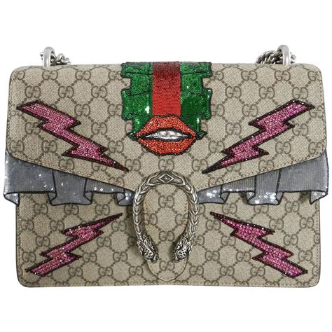 gucci lips bag|gucci leather shoulder bag.